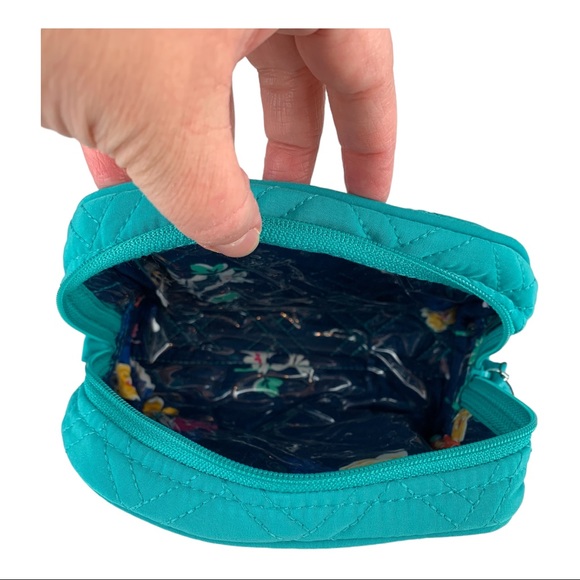 Vera Bradley Medium Zip Cosmetic Turquoise Sea - Picture 8 of 14